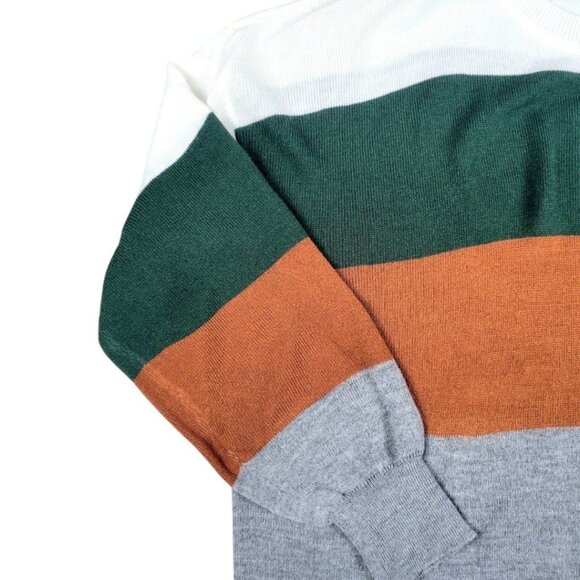 Women's 1X SHEIN Plus Striped Colorblock Casual Long Sleeve Crewneck Pullover - Picture 7 of 12